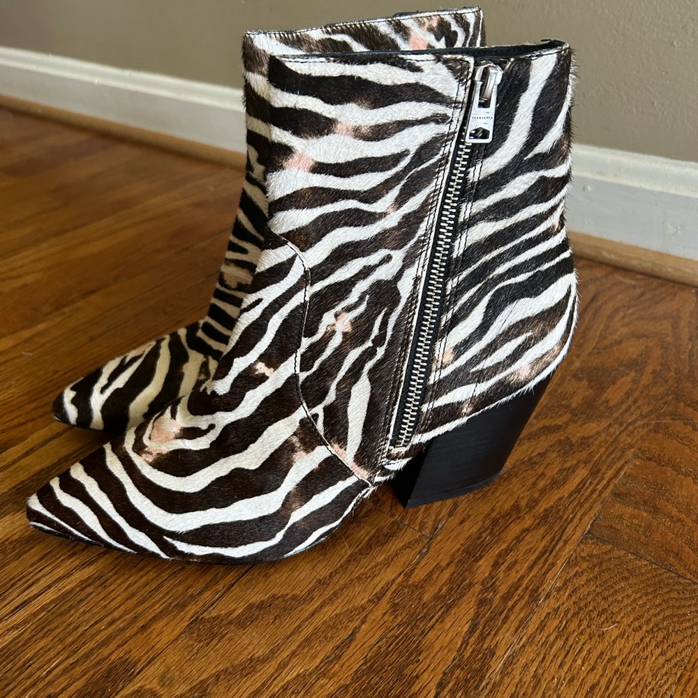 ALL SAINTS zebra calf hair boots women’s size 9